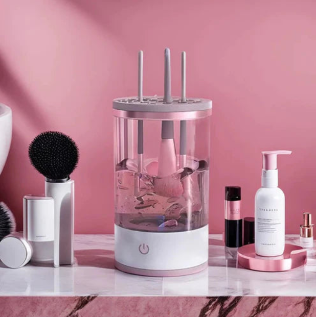 Electric Makeup Brush Cleaner in use